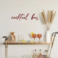 Cocktail Bar Cursive Sign – Birch Plywood Wall Decor