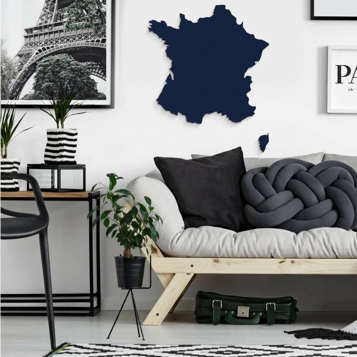 France Map Wooden Wall Decor – Birch Plywood (2 pieces)