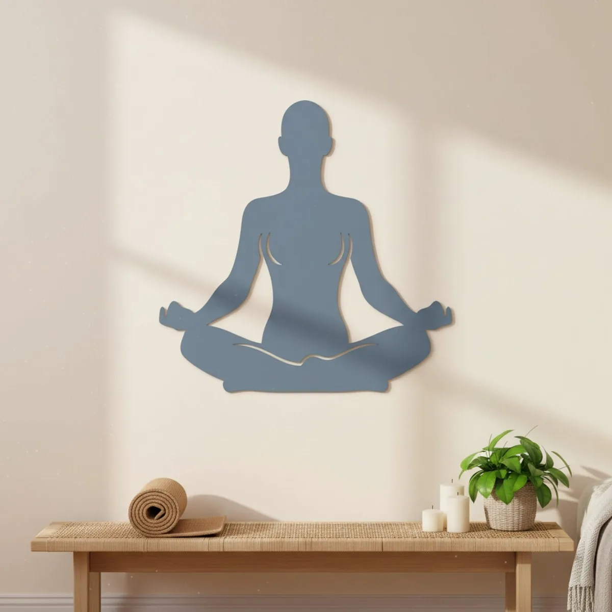 Seated Yoga Pose 01 Birch Plywood Wall Decor