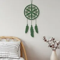 Déco murale en contreplaqué – Attrape-rêves avec une fleur (4 pièces)
