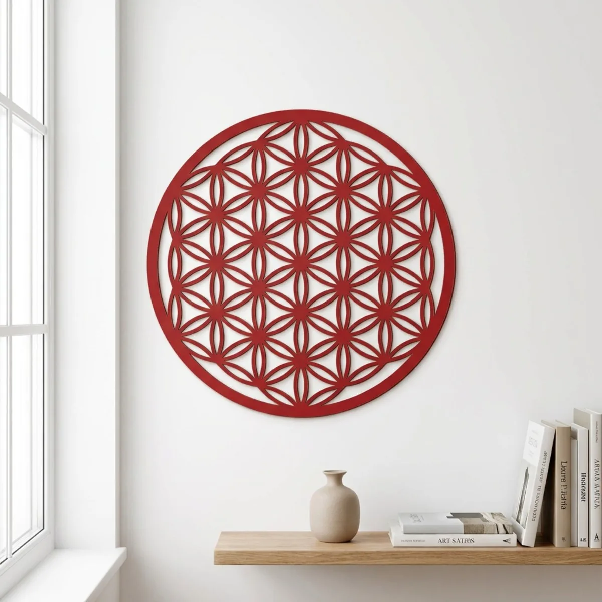 Birch plywood decoration: Flower of Life Symbol of Power