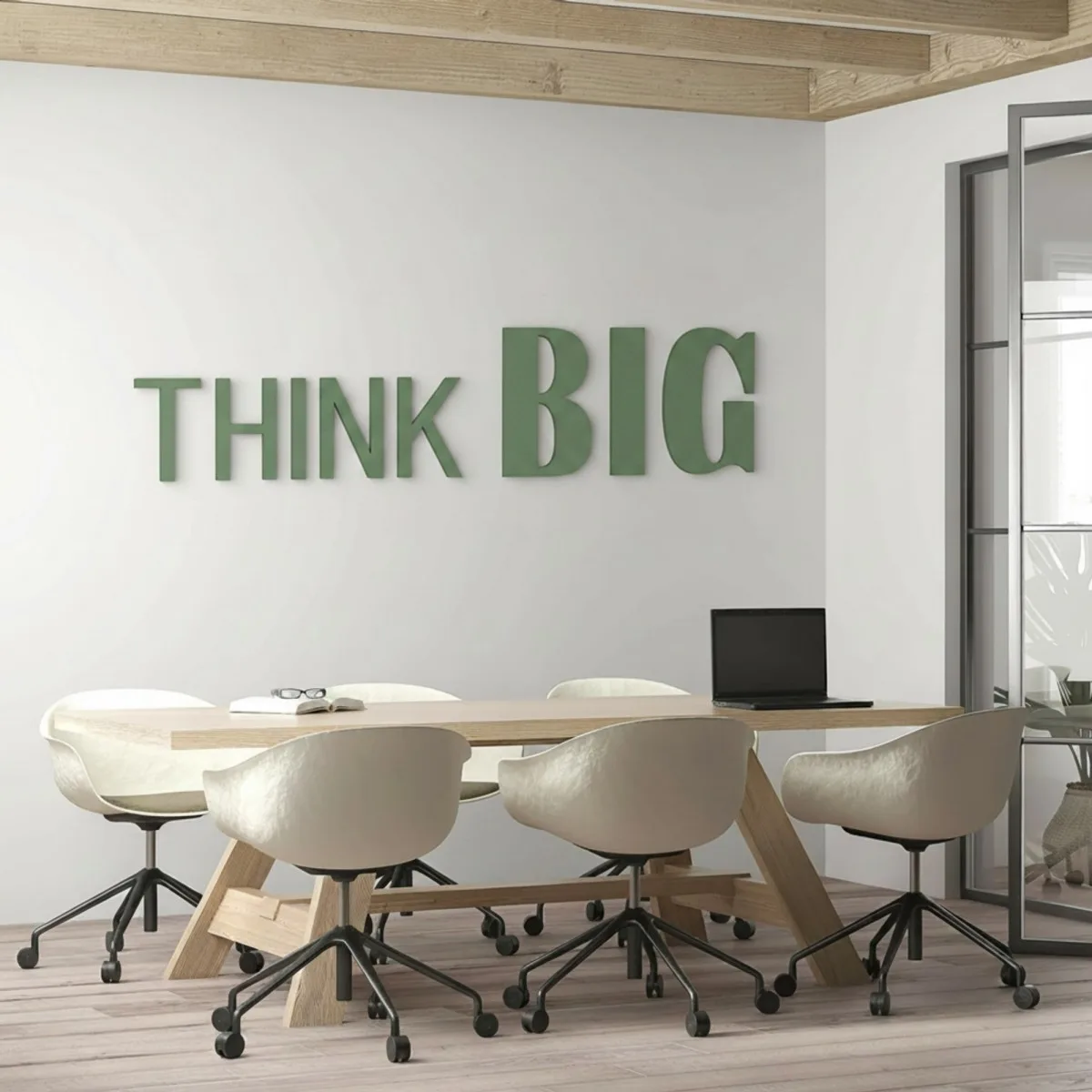 Citation « Think Big » en contreplaqué de bouleau