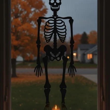 Skeleton Wall Art – Halloween Full-Body Skeleton Silhouette – Birch Plywood