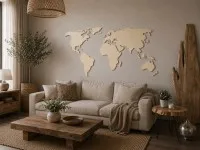 Wooden World Map Wall Decor