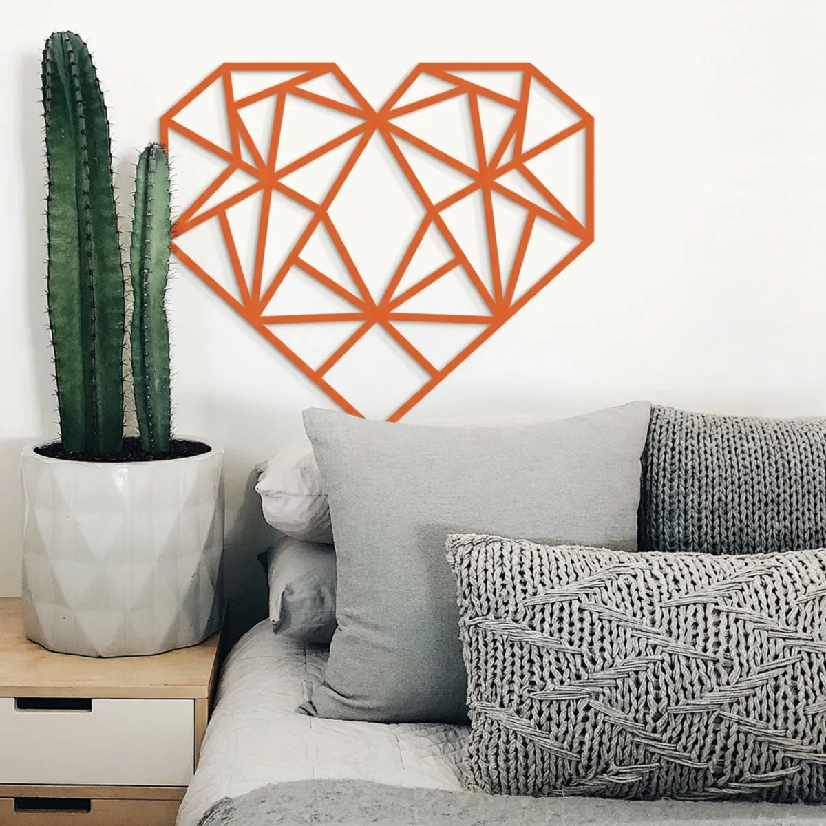 Origami Heart Wall Decor – Birch Plywood – 3 Sizes