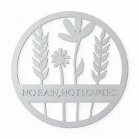 Déco murale en contreplaqué – No Rain No Flowers, ronde
