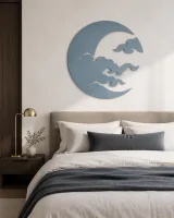Crescent Moon with Clouds Wall Art