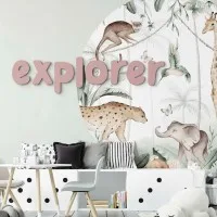 Houten woord „Explorer” van berkenmultiplex – decoratieve letters