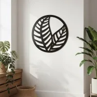 Décoration en bois contreplaqué feuilles en cercle