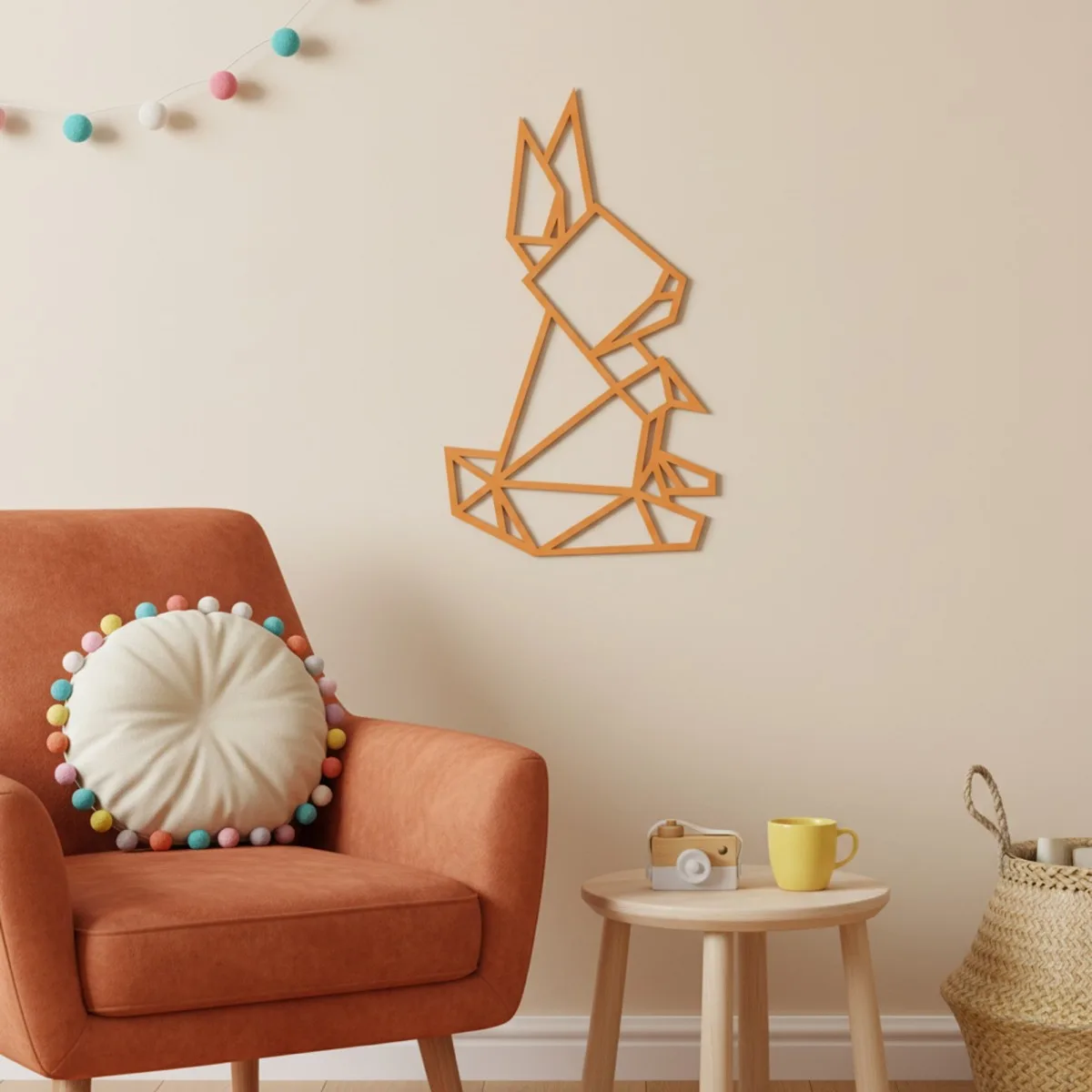 Origami Rabbit – Birch Plywood Wall Decor