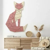 3D Fuchs-Puzzle Wanddekoration – Birken-Sperrholz 57x80 cm