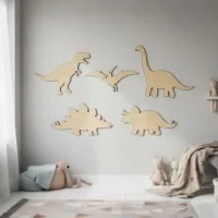 Birch plywood decoration dinosaur set 5 pieces