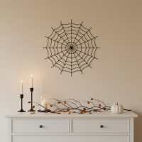 Décoration murale toile d'araignée – Silhouette ronde Halloween – Bouleau