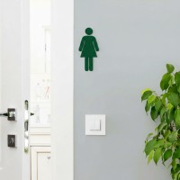 Birch Plywood Restroom Sign — WC Pictogram