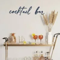 Cocktail Bar Cursive Sign – Birch Plywood Wall Decor