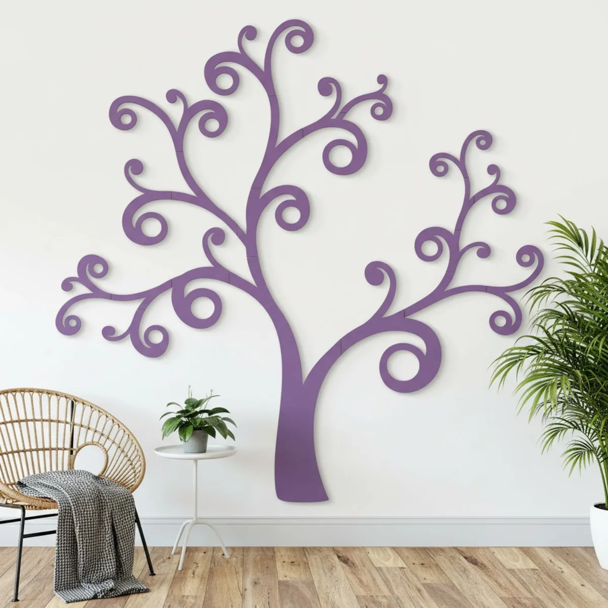 Déco murale en contreplaqué – Arbre courbé (20 parties)