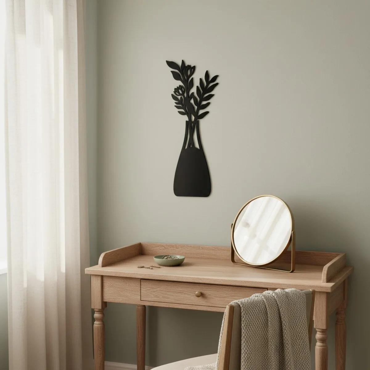 Multiplex houten decoratie: Boeket in een vaas