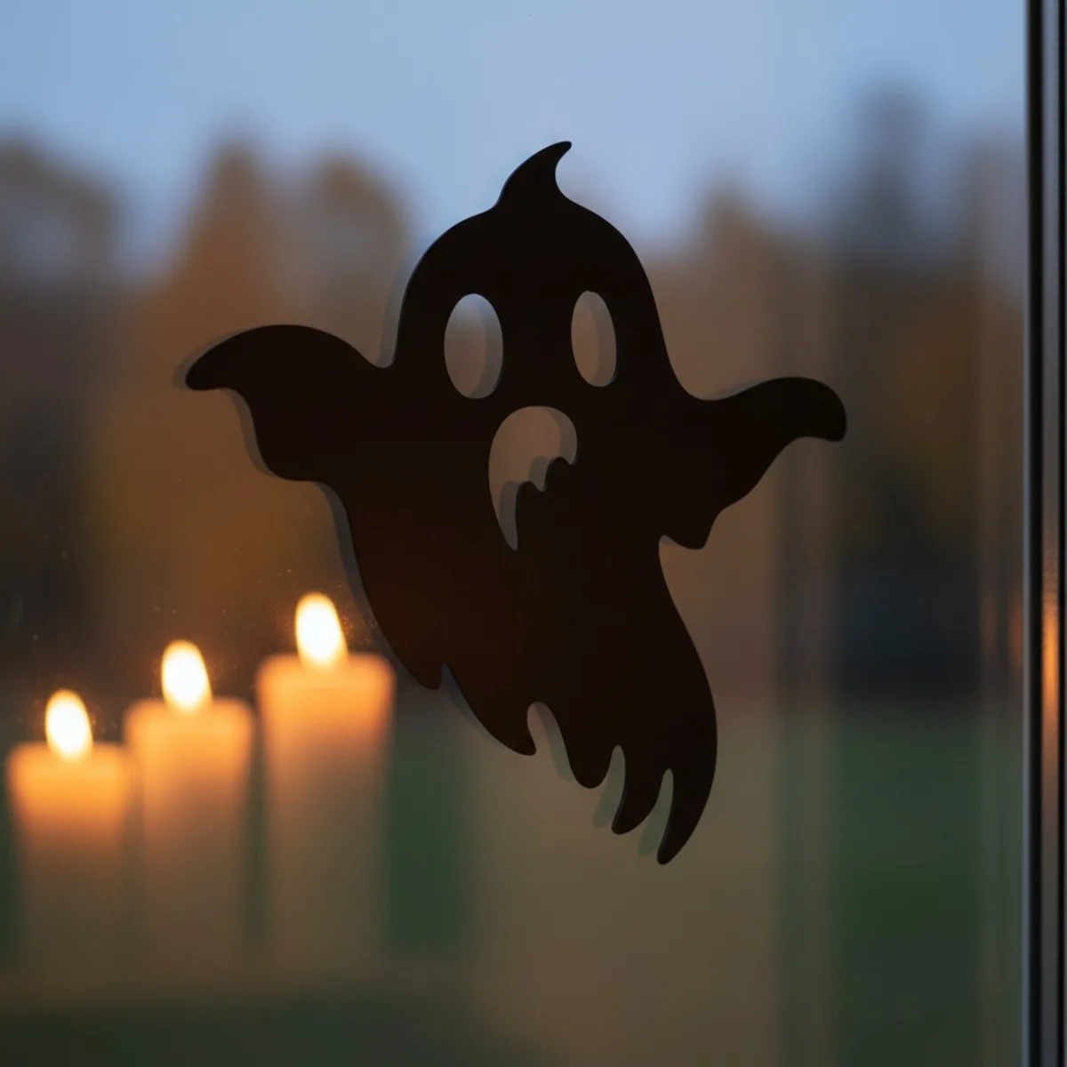 Swooping Ghost Wall Art – Flying Ghost with Wavy Mouth – Birch Plywood