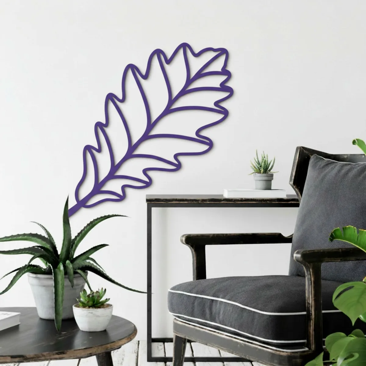 Birch plywood wall decoration - Oak leaf