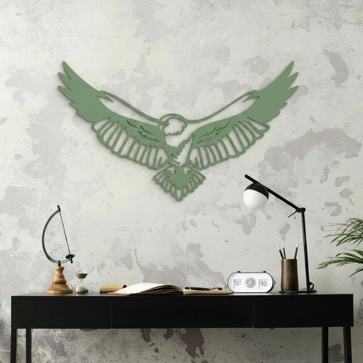 Adler Wanddekoration aus Birken-Sperrholz – Flugender Adler Silhouette