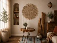 Wooden Mandala Rosette Wall Panel