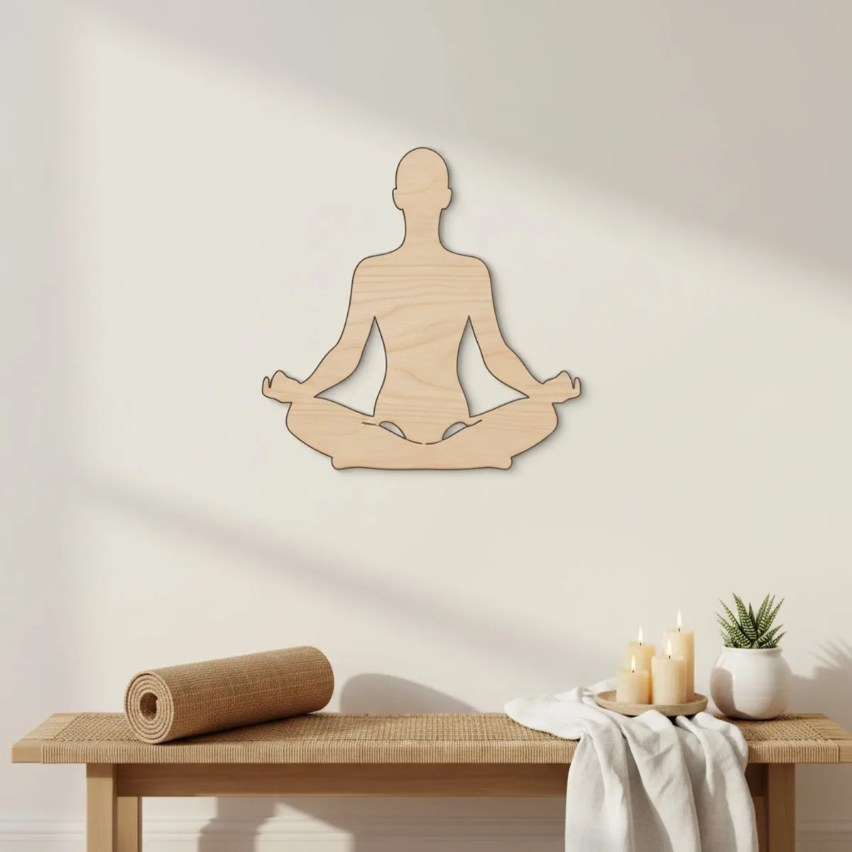 Seated Yoga Pose 01 Birch Plywood Wall Decor