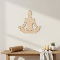 Seated Yoga Pose 01 Birch Plywood Wall Decor