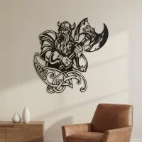 Viking Warrior with Axe Wall Decor