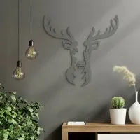 Deer Head Wall Decor – Birch Plywood – 40x42 cm