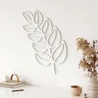 Blad wanddecoratie van berken multiplex – botanische laserdecoratie, 60 x 34 cm