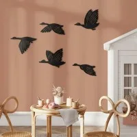 Décoration murale en contreplaqué de bouleau – Oies volantes, set de 5 pièces 88x60 cm