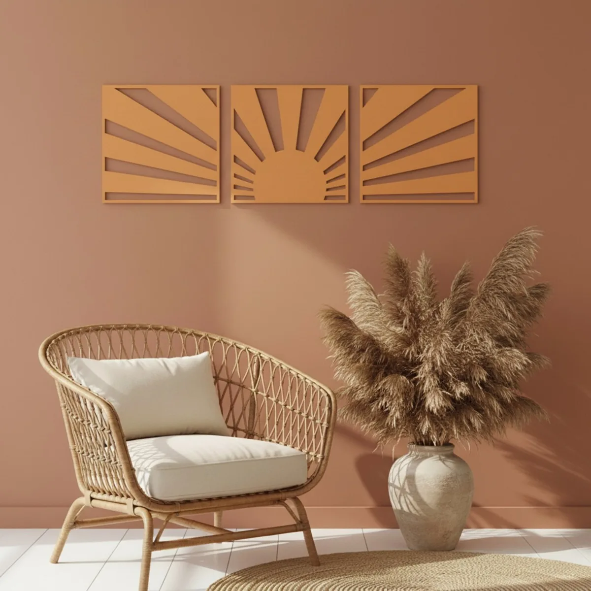 Birch Plywood Wood Decor: Boho Sunset (3-Piece Set)