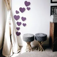 Birch Plywood Wood Wall Decoration - Hearts (10 pieces)