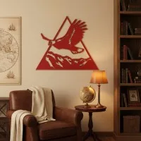 Décoration en bois contreplaqué Aigle au-dessus des montagnes