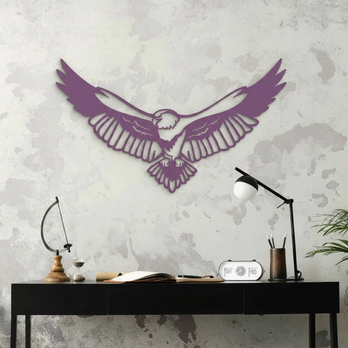 Adler Wanddekoration aus Birken-Sperrholz – Flugender Adler Silhouette