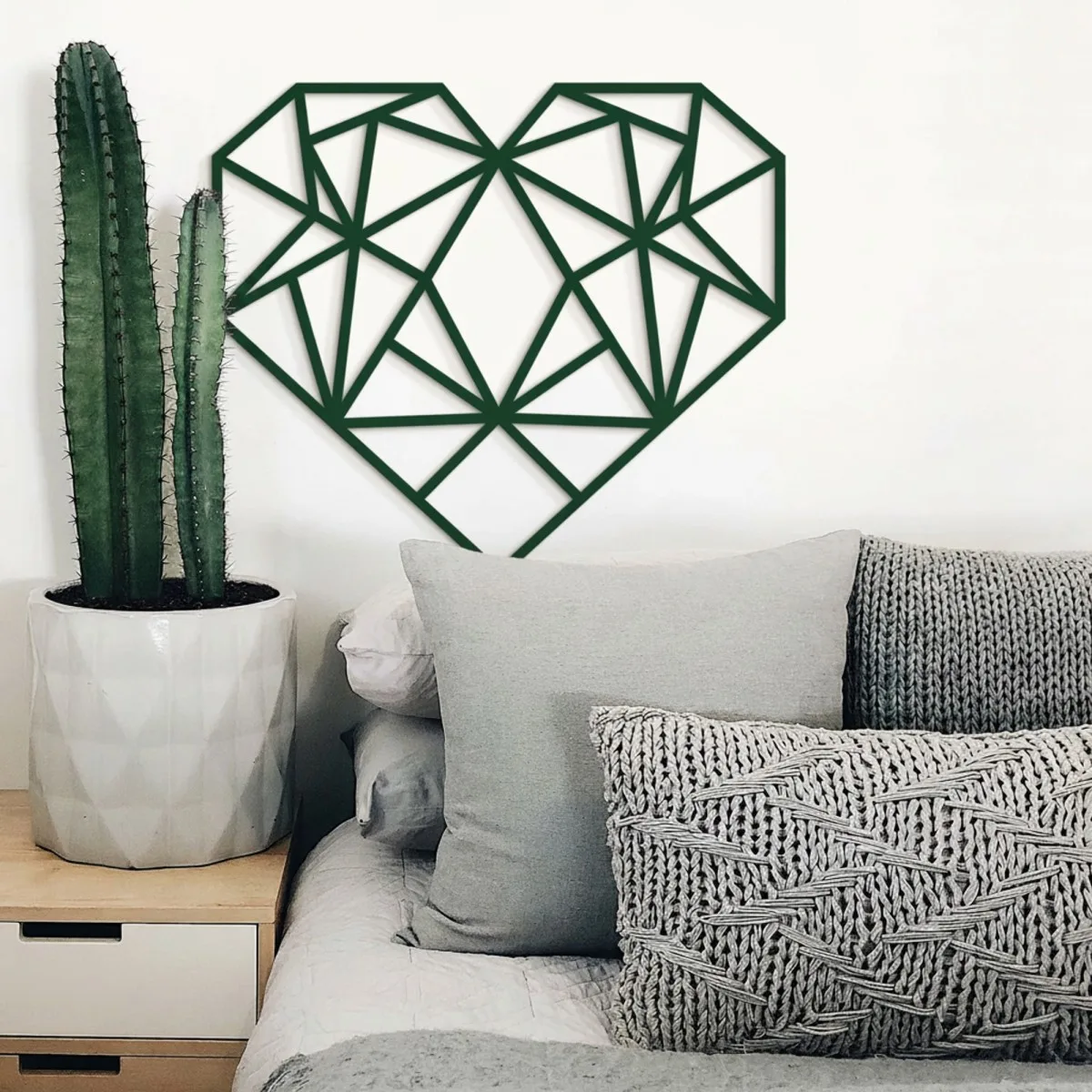 Origami Heart Wall Decor – Birch Plywood – 3 Sizes
