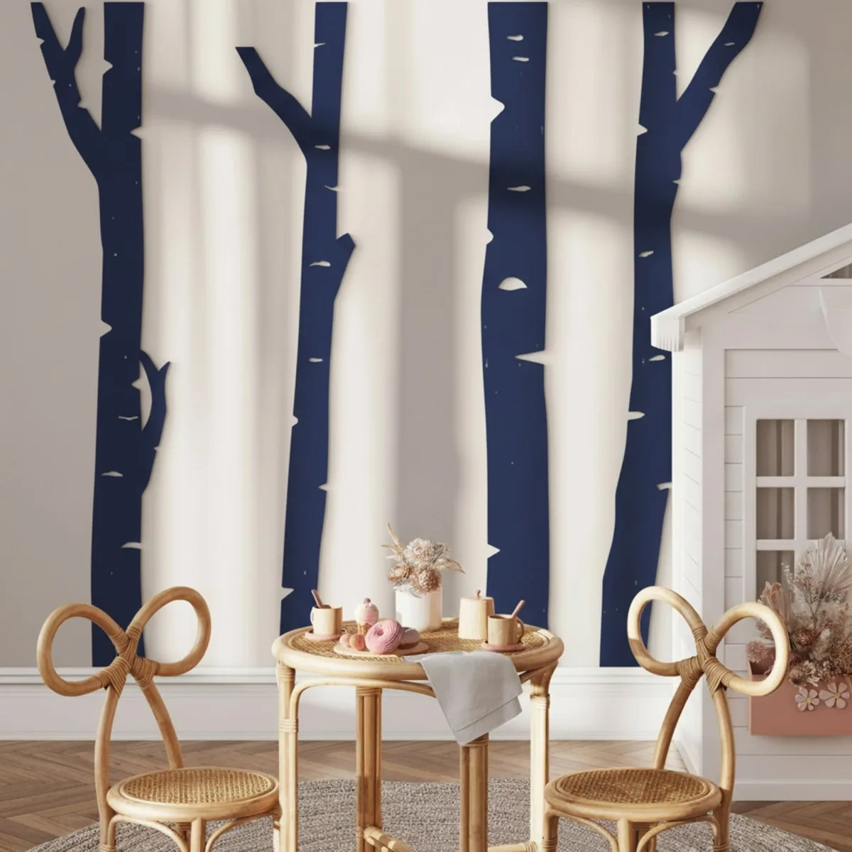 Birch Tree Forest Wall Decor – 4 Birch Trunks, Birch Plywood