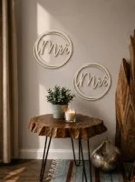 Plywood Wood Decoration Mrs and Mrs