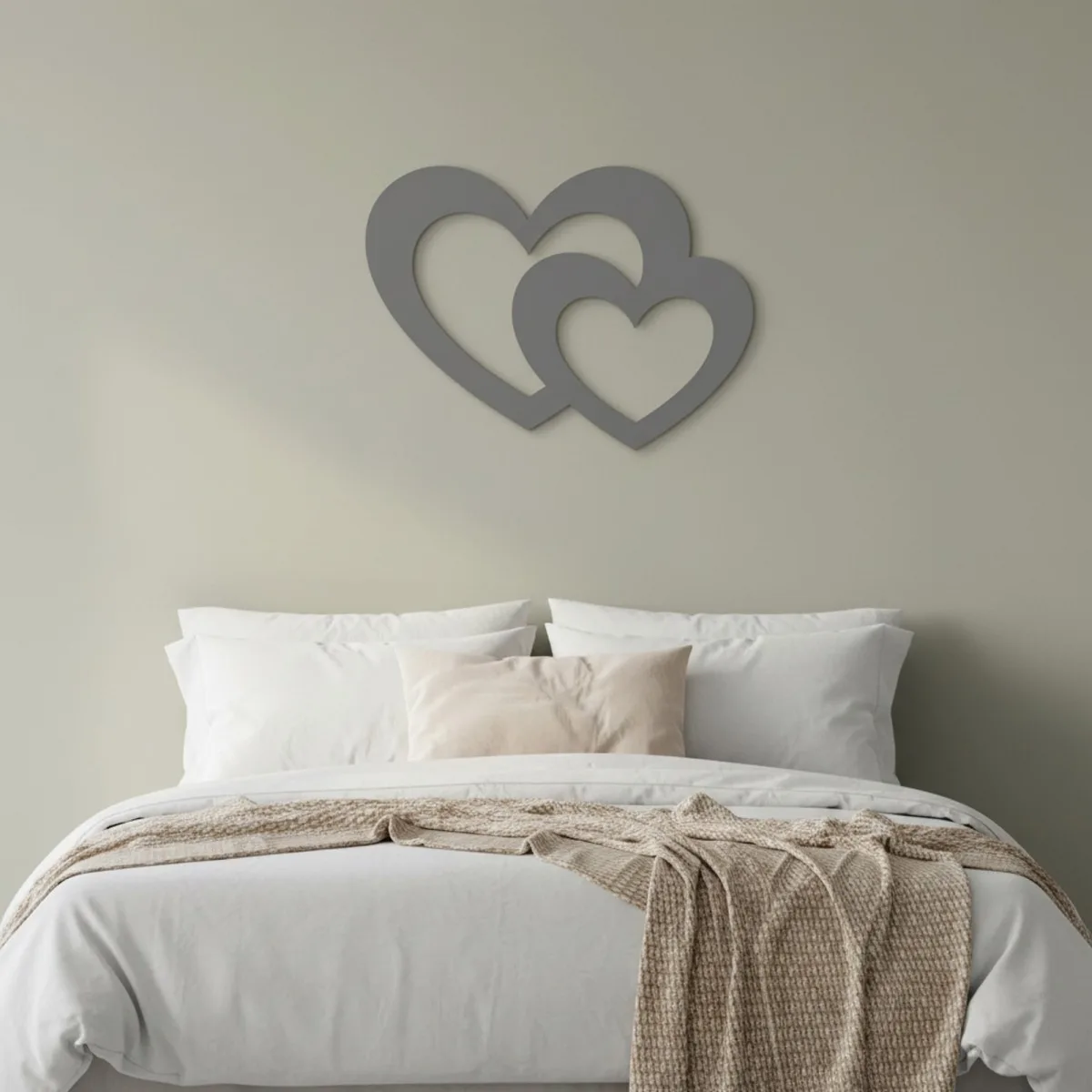 Houten decoratie - Twee harten