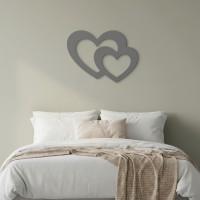 Houten decoratie - Twee harten