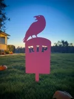 Halloween raaf grafsteen tuinsteker – RIP silhouet met raaf