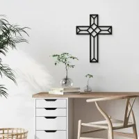 Origami-Kreuz Wanddekoration aus Birken-Sperrholz