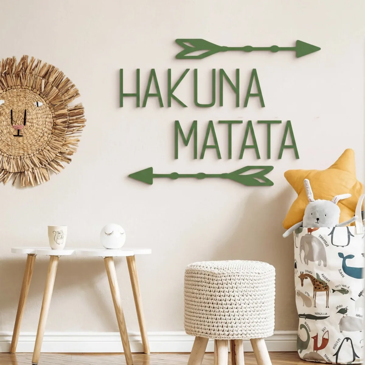 Hakuna Matata Wooden Wall Decor with Arrows - Birch Plywood