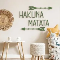 Hakuna Matata Wooden Wall Decor with Arrows - Birch Plywood
