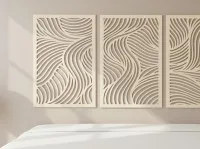 Flowing Lines Wave Panels Wall Art, Set of 3