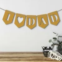 Holz-Girlande „I love Dad“ aus Birken-Sperrholz – 5 Wimpel