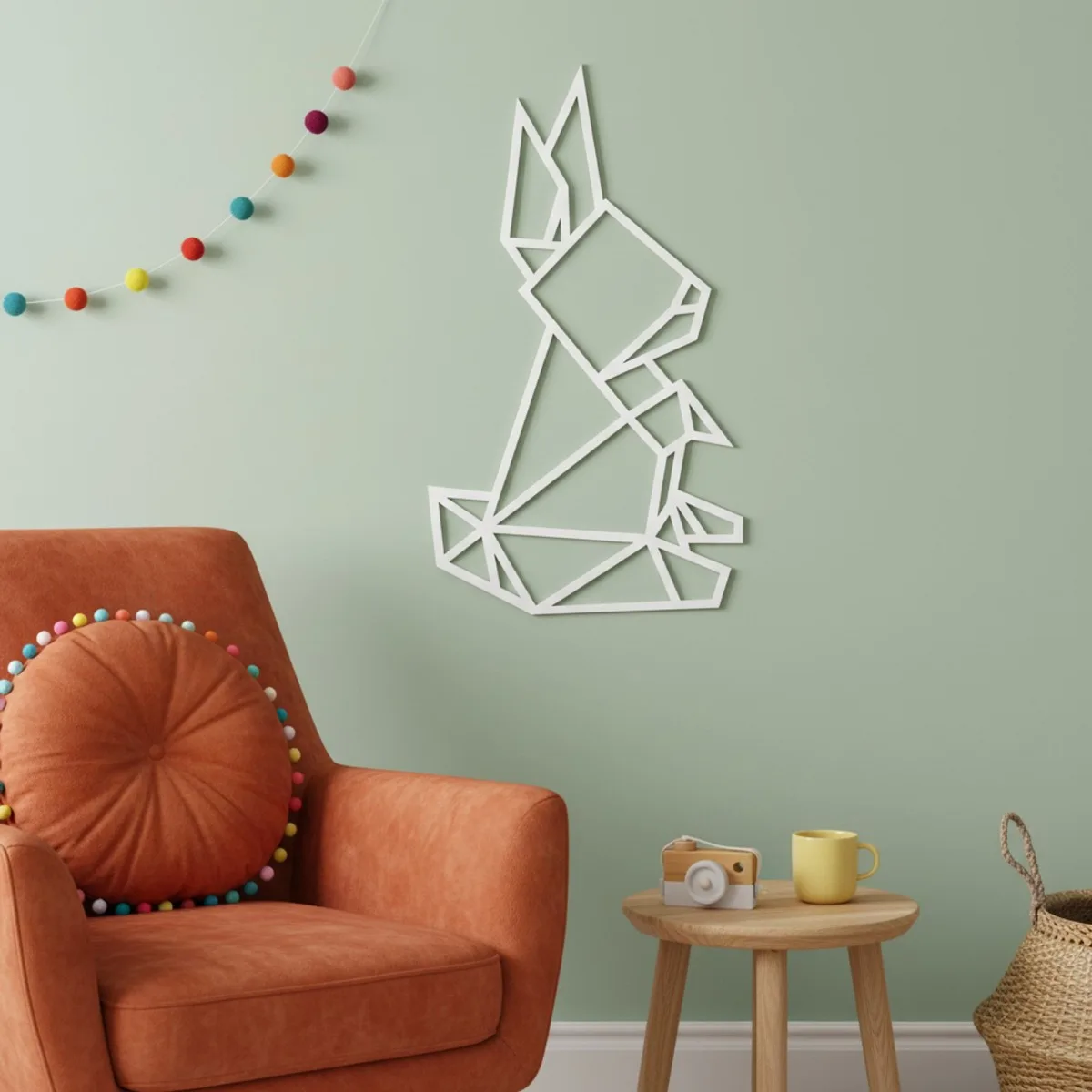 Origami Rabbit – Birch Plywood Wall Decor
