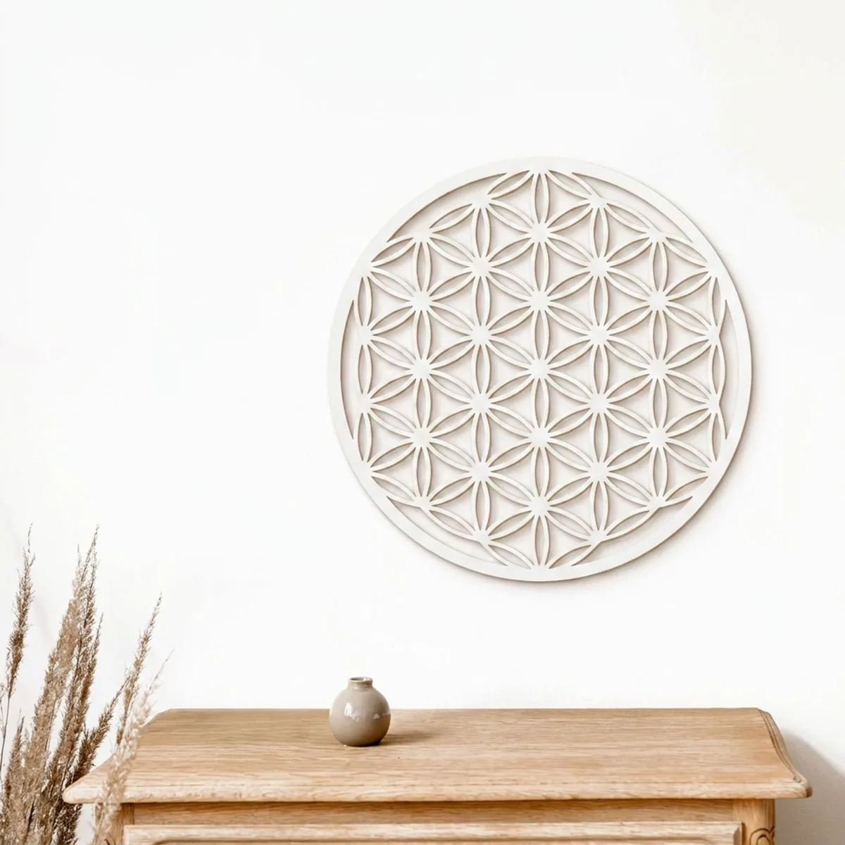 Birch plywood decoration: Flower of Life Symbol of Power
