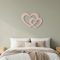 Houten decoratie - Twee harten