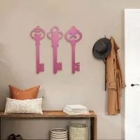 Décoration murale clés vintage en bois (lot de 3) – contreplaqué de bouleau